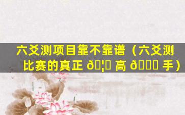 六爻测项目靠不靠谱（六爻测比赛的真正 🦊 高 🍀 手）